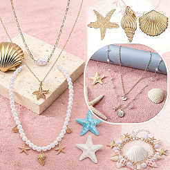 5Pcs Chain Belt & Necklaces & Braelets & Resin Alligator Hair Clips Sets&nbsp;SJEW-ME00003
