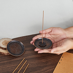 Round Alloy Incense Burner Holder&nbsp;AJEW-WH0609-636