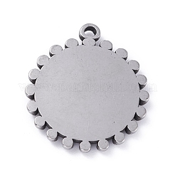 Non-Tarnish 304 Stainless Steel Pendant Cabochons Settings&nbsp;STAS-P288-19P