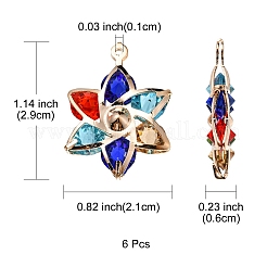 6Pcs Rack Plating Iron Glass Pendants&nbsp;IFIN-YW0001-52