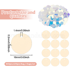 Iridescent PVC Paillette/Sequins Pendants&nbsp;PVC-GO0001-02A