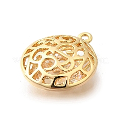 Brass with Cubic Zirconia Pendants&nbsp;KK-E792-28G-02