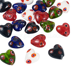 20Pcs 5 Colors Handmade Millefiori Glass Beads&nbsp;LAMP-CW0001-10