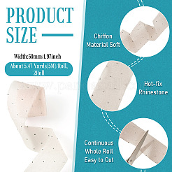 2Rolls Polyester Hot-fix Rhinestone Raw Edges Ribbon&nbsp;OCOR-TA0003-95F