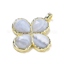 Natural Blue Lace Agate Faceted Pendants&nbsp;G-A308-01G-07