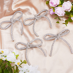 4Pcs Bowknot Rhinestone Alligator Hair Clips&nbsp;PHAR-HS0001-04