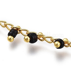 Brass Handmade Glass Beaded   Necklaces&nbsp;NJEW-JN03135-03