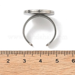 304 Stainless Steel Cuff Ring Findings&nbsp;STAS-B126-11B-P