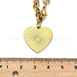 304 Stainless Steel Heart Pendant Rolo Chain Necklaces for Women&nbsp;LS-NJEW-Q028-06G