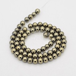 Round Non-magnetic Synthetic Hematite Beads Strands&nbsp;G-D617-4mm-26