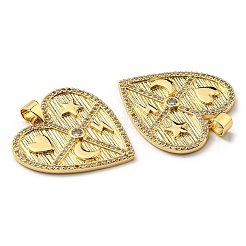 Brass with Cubic Zirconia Pendants&nbsp;KK-K341-01G-01