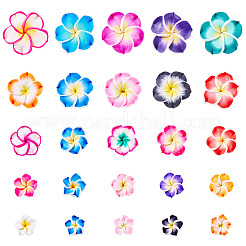 50Pcs 5 Styles Handmade Polymer Clay 3D Flower Plumeria Beads&nbsp;CLAY-TA0001-68