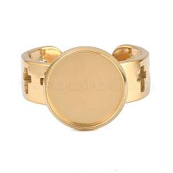 Hollow Cross 304 Stainless Steel Cuff Ring Components&nbsp;SA-CBA098D-02G-C