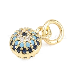 Brass Micro Pave Cubic Zirconia Pendants&nbsp;KK-H273-28G