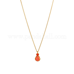 304 Stainless Steel Shell Shape Pendant Necklaces&nbsp;NJEW-OY002-54G