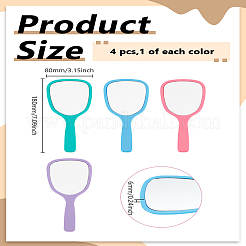 4Pcs 4 Colors Glass Handheld Mirrors&nbsp;AJEW-LP0002-97