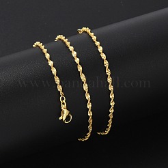 Brass Singapore Chains Necklaces for Women&nbsp;NJEW-D302-36G