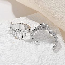 Brass Clear Cubic Zirconia Hoop Earrings&nbsp;EJEW-Q014-17P