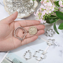 24Pcs 6 Styles Alloy Hollow Geometric Open Back Bezel Pendants&nbsp;FIND-CA0010-76A