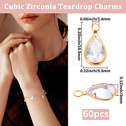 60Pcs Brass Micro Pave Cubic Zirconia Charms&nbsp;KK-BBC0027-86