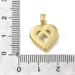 Brass Micro Pave Clear Cubic Zirconia Pendants&nbsp;ZIRC-I070-069G