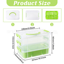 3 Layers Plastic Handled Organizers Boxes&nbsp;CON-WH0095-212B