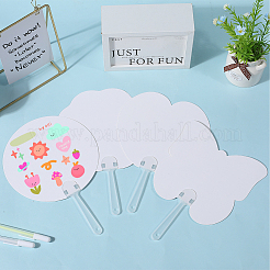 16Pcs 4 Styles Paper Hand Held Fan&nbsp;DIY-GF0010-32