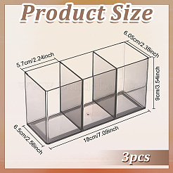 3 Girds Acrylic Multi-functional Desktop Storage Boxes&nbsp;AJEW-WH0695-137A