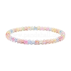 Sparkling Crackle Glass Round Beads Stretch Bracelets Set&nbsp;BJEW-JB07189