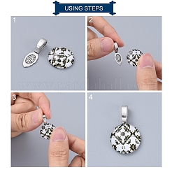 Tibetan Style Alloy Glue-on Flat Pad Bails&nbsp;X-TIBEP-AB3348Y-S
