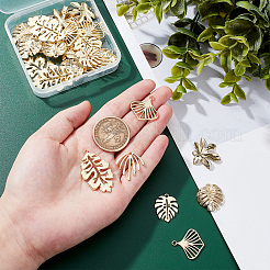 36Pcs 6 Style Baking Paint Alloy Pendants&nbsp;FIND-SC0002-32