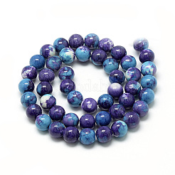 Synthetic Ocean White Jade Beads Strands&nbsp;G-S254-6mm-C06