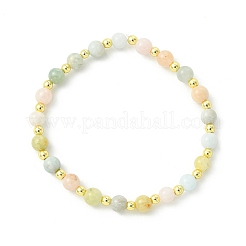 Natural Morganite & Non-magnetic Synthetic Hematite Beads Stretch Bracelets for Women Men&nbsp;BJEW-JB13681