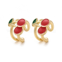 Brass Enamel Cuff Earrings&nbsp;EJEW-Q045-01G