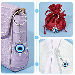 10Pcs 10 Styles Turkish Blue Evil Eye Resin Pendant Keychain&nbsp;KEYC-NB0001-66