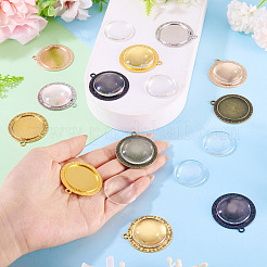 12Pcs 6 Colors Alloy Pendant Cabochon Settings&nbsp;FIND-TA0009-80