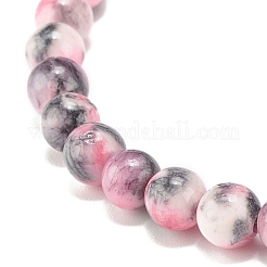 Natural White Jade Round Beaded Stretch Bracelet&nbsp;BJEW-JB07968-05