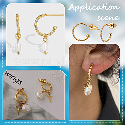 30Pcs 304 Stainless Steel Round Twist Stud Earrings&nbsp;STAS-BBC0003-07
