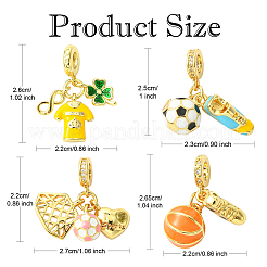 1Pc Sport Theme Brass Enamel European Dangle Charms&nbsp;KK-YW0002-64