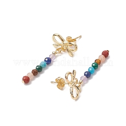Chakra Bowknot Alloy Dangle Stud Earrings&nbsp;EJEW-JE06378-01