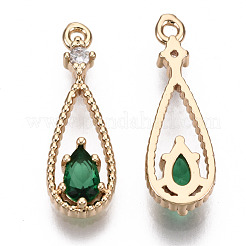 Brass Micro Pave Cubic Zirconia Pendants&nbsp;X-KK-R111-003-A01