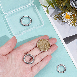 3Pcs 3 Sizes Tibetan Style 304 Stainless Steel Spring Gate Rings&nbsp;STAS-UN0041-75