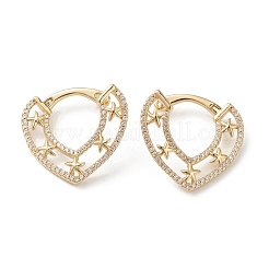 Starfish Cubic Zirconia Hoop Earrings&nbsp;EJEW-M216-08B