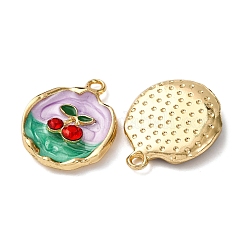 Light Gold Tone Alloy Enamel Pendants&nbsp;ENAM-B028-33KCG-01