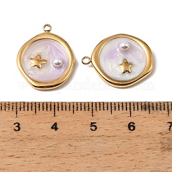 304 Stainless Steel Enamel Pendants&nbsp;STAS-I371-04G-02