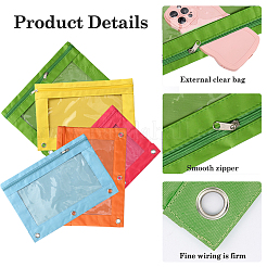 5Pcs 5 Colors Oxford Cloth with Alloy Pen Cases for 3-Ring Binder&nbsp;AJEW-CP0007-99B
