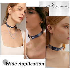 4Pcs 4 Styles Gothic Style Spiked Rivet Imitation Leather Chocker Necklaces&nbsp;NJEW-CL0001-19