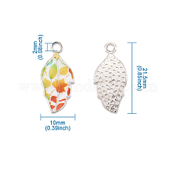 Alloy Enamel Pendants&nbsp;PALLOY-TAC0009-25P-A