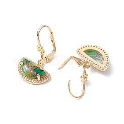 Brass Micro Pave Cubic Zirconia Leverback Earring&nbsp;EJEW-C077-15KCG