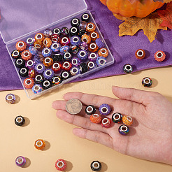 72Pcs 12 Colors Halloween Theme UV Plating Resin European Beads&nbsp;RESI-TA0004-87